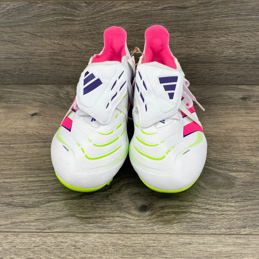 Adidas Predator League FT Soccer Cleats Mens 10.5 White Pink IG7700 Firm Ground
